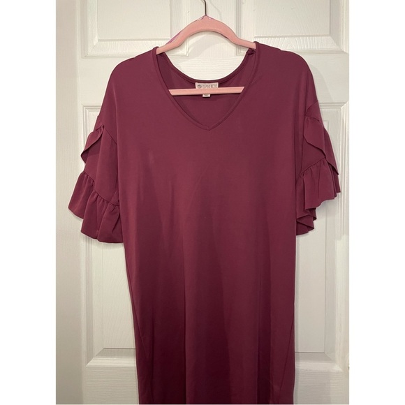 ⭐️Elaine rose| size small | t-shirt dress with frilly sleeves - Picture 1 of 3